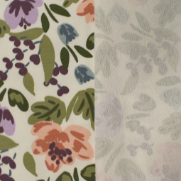 Tissu french terry - Fleurs blanc cassé