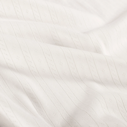 Tissu jersey coton pointelle - Blanc cassé