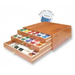 Coffret en bois de 120 fils à broder Madeira 1000 m