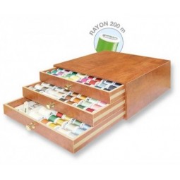 Coffret en bois de 180 fils à broder Madeira 200 m