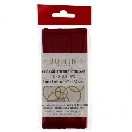 Biais thermocollant 6 mm Bordeaux 5 m