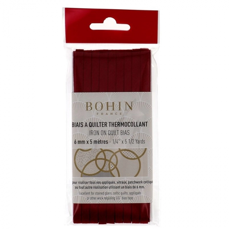 Biais thermocollant 6 mm Bordeaux 5 m