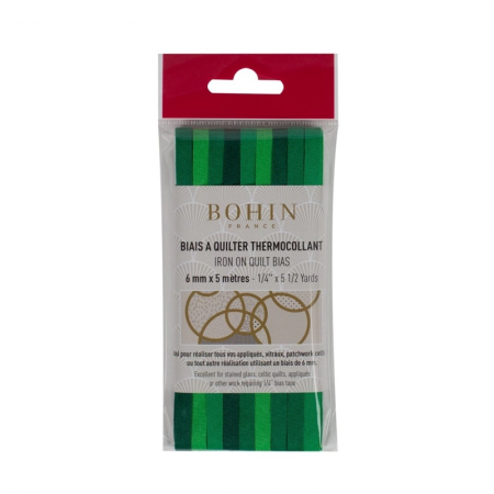 Biais thermocollant 6 mm dégradé vert foncé 5 m