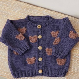 Kit de tricot - Cardigan ourson - Merino baby
