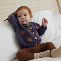Kit de tricot - Cardigan ourson - Merino baby