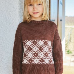 Kit de tricot - Pull à carreaux - Merino aran