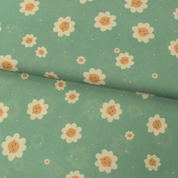 Tissu coton - Rose aux joues