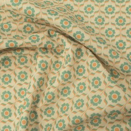 Tissu coton - Tapisserie fleurie beige