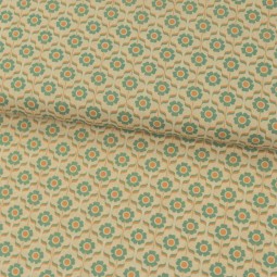 Tissu coton - Tapisserie fleurie beige