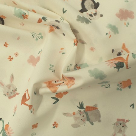 Tissu coton - Au jardin