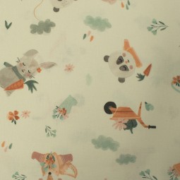 Tissu coton - Au jardin