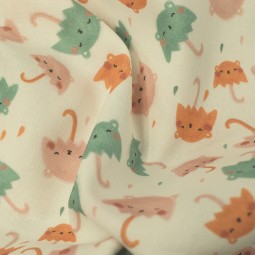 Tissu coton - Pluie de chatons