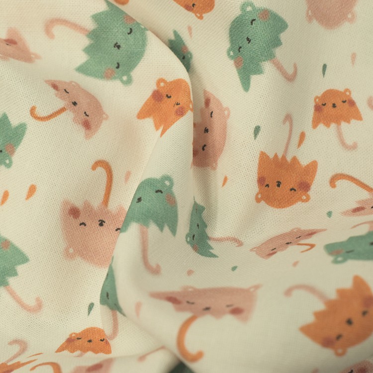 Tissu coton - Pluie de chatons