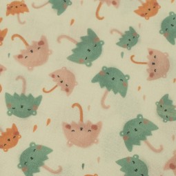 Tissu coton - Pluie de chatons