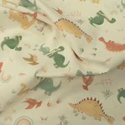 Tissu coton - Dino pastel