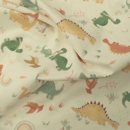 Tissu coton - Dino pastel