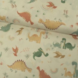 Tissu coton - Dino pastel