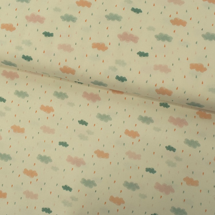 Tissu coton - Pluie de couleur