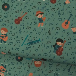 Tissu coton - Vive la musique