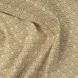 Tissu coton - Seigaha crème