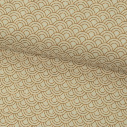 Tissu coton - Seigaha crème