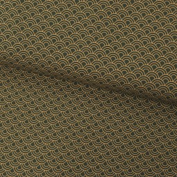 Tissu coton - Seigaha noir