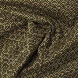 Tissu coton - Seigaha noir