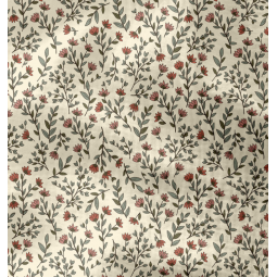 Tissu double gaze - Madeleine écru vert