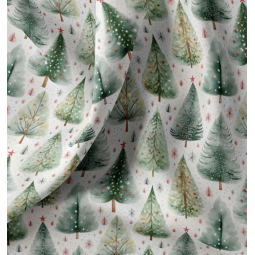 Tissu coton - Ivalo blanc vert