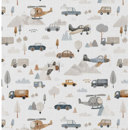 Tissu coton - Roadtrip blanc lin