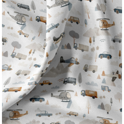 Tissu coton - Roadtrip blanc lin