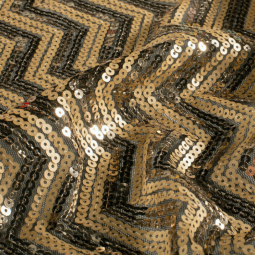Tissu mesh - Sequins zig zag