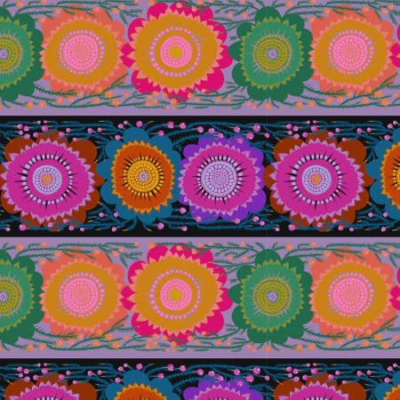 Tissu Anna Maria - Perennial borders - Line dance moonlight