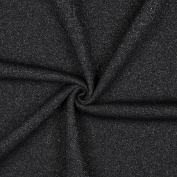 Tissu jersey sweat - Noir à paillettes argent