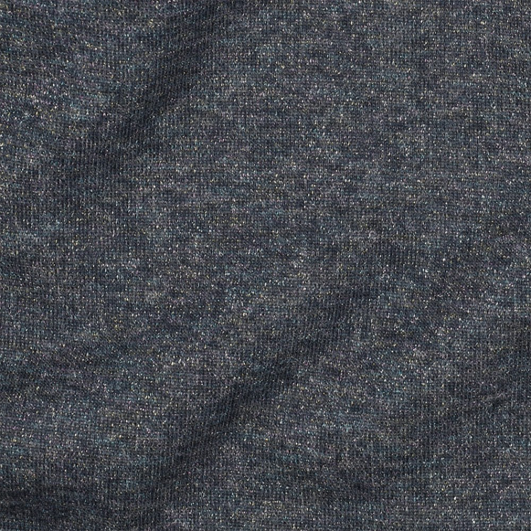 Tissu jersey sweat - bleu à paillettes multicolores