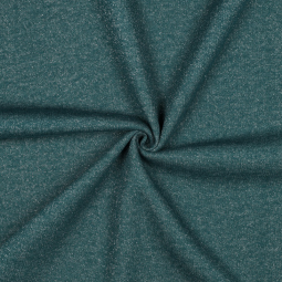 Tissu jersey sweat - Paillettes cyan