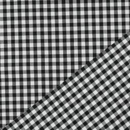 Tissu coton vichy - Noir