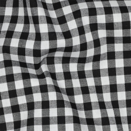 Tissu coton vichy - Noir