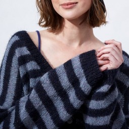 Kit de tricot - Gilet rayé oversize - Evanescent