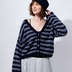 Kit de tricot - Gilet rayé oversize - Evanescent