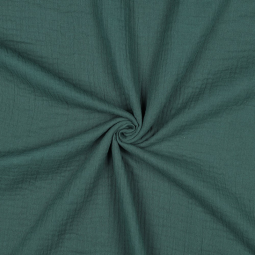 Tissu double gaze - Vert profond