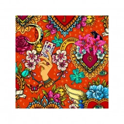 Tissu Odile Bailloeul - Amulette vermillon