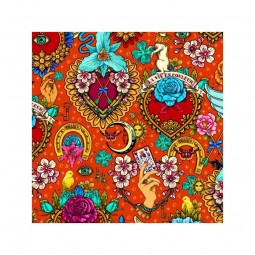 Tissu Odile Bailloeul - Amulette vermillon