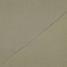 Tissu double gaze - Vert mousse