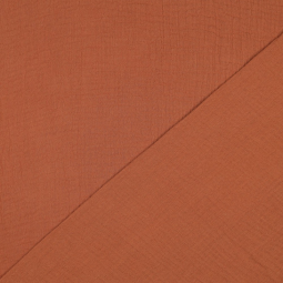 Tissu double gaze - Cognac