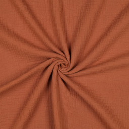 Tissu double gaze - Cognac