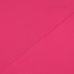 Tissu double gaze - Fuchsia
