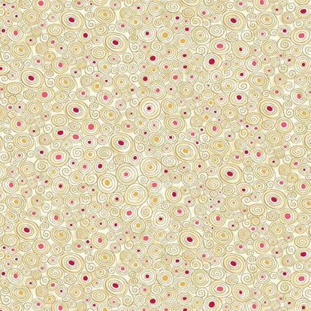 Tissu Fantaisie - Golden - Scroll cream