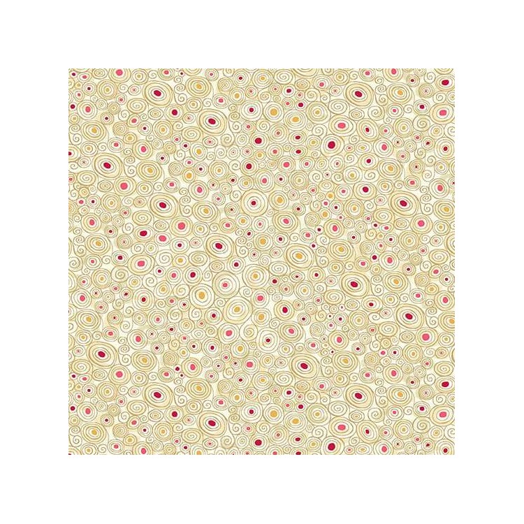 Tissu Fantaisie - Golden - Scroll cream