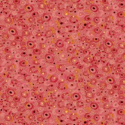 Tissu Fantaisie - Golden - Scroll red